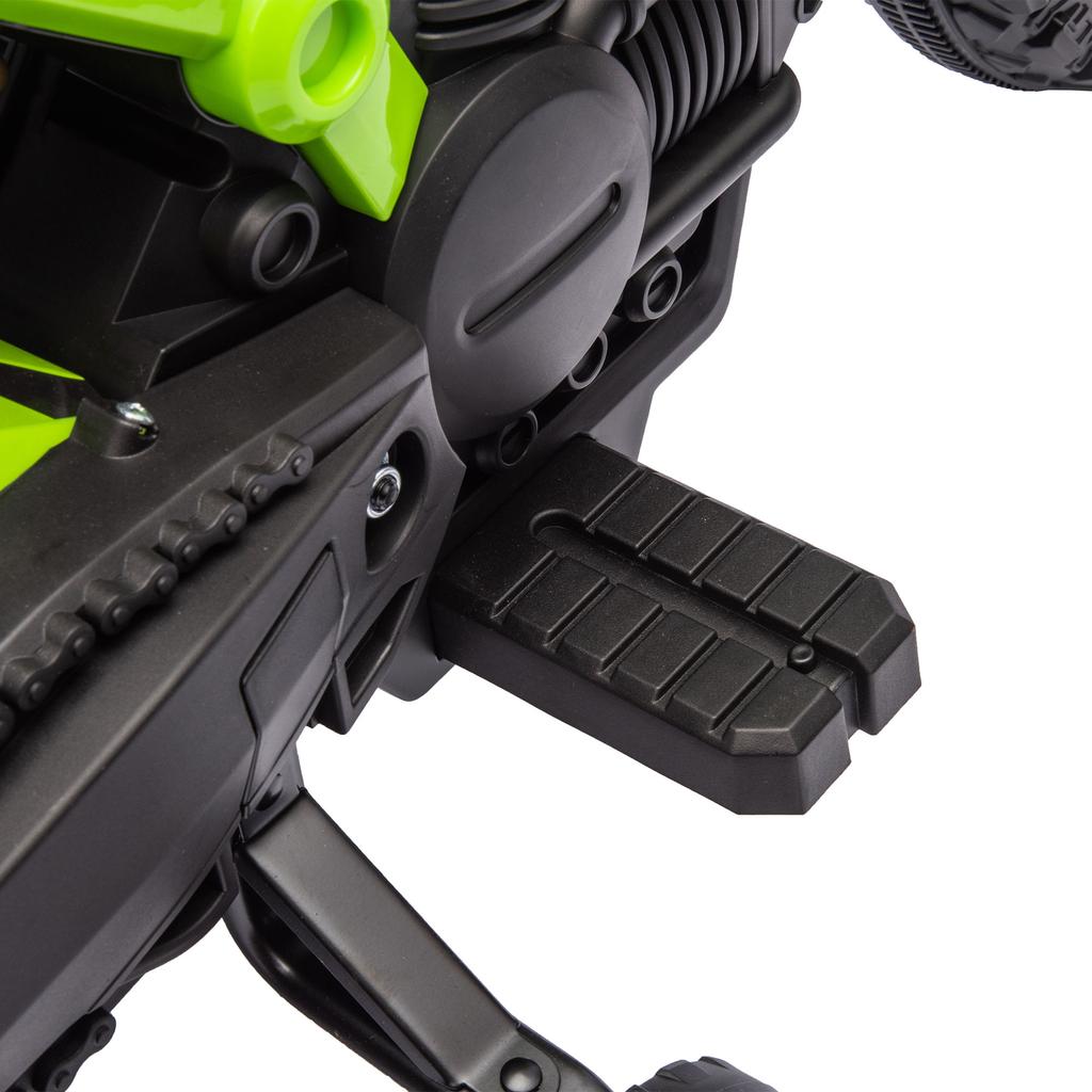 Motocicletta Elettrica per Bambini, Alimentata a Batteria 6V, Ruotine di Supporto, Clacson, Suono di Avviamento, 3-8 Anni, Verde