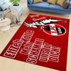 1.FC Köln Billy Goat Mascot Area Rug, Non-Slip Red Floor Mat with German Fan Slogan & Club Badge, Washable Carpet for Bundesliga Football Fans Bedroom
