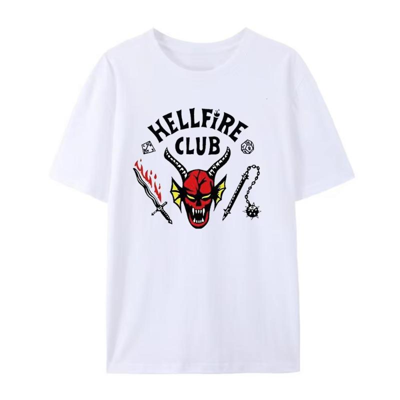Hot Selling Fashion New Men's Printed Hellfire Pattern Wild Devil Style Sports Casual Men's and Women's T-shirt Large Size