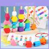 Wooden Childrens Fruit Theme Toy With Geometric Bead Stacking For Early Learning Development