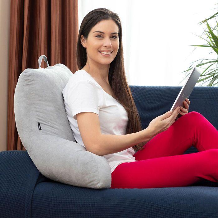 Lesekissen mit Armlehnen - InnovaGoods - Huglow - Grau - 90x45x20 cm - Ergonomisch