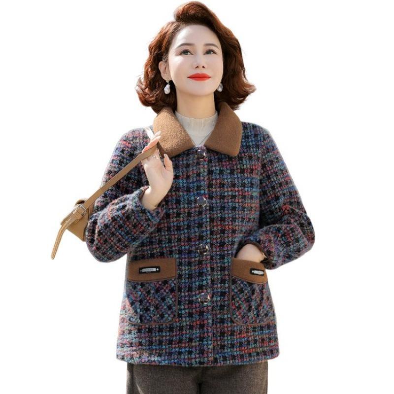 

Зимняя бархатная клетчатая куртка из искусственного норкового бархата, женское осенне-зимнее теплое шерстяное пальто с темпераментом 5XL [recommended 150-80kg] синий