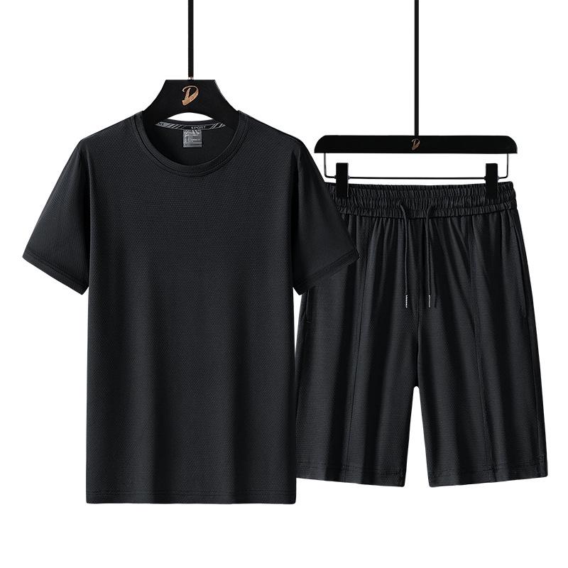 Men's Quick-Dry Breathable Loose Plus Size Summer Shorts & T-Shirt Fitness Casual Set