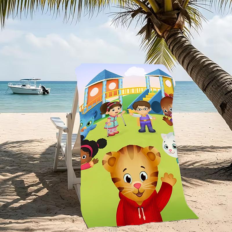 Beach Towel with Daniel Tiger's Neighborhood Pattern - soft,absorbent,machine washable Lightweight&Modern,swimming,Travel Essentials