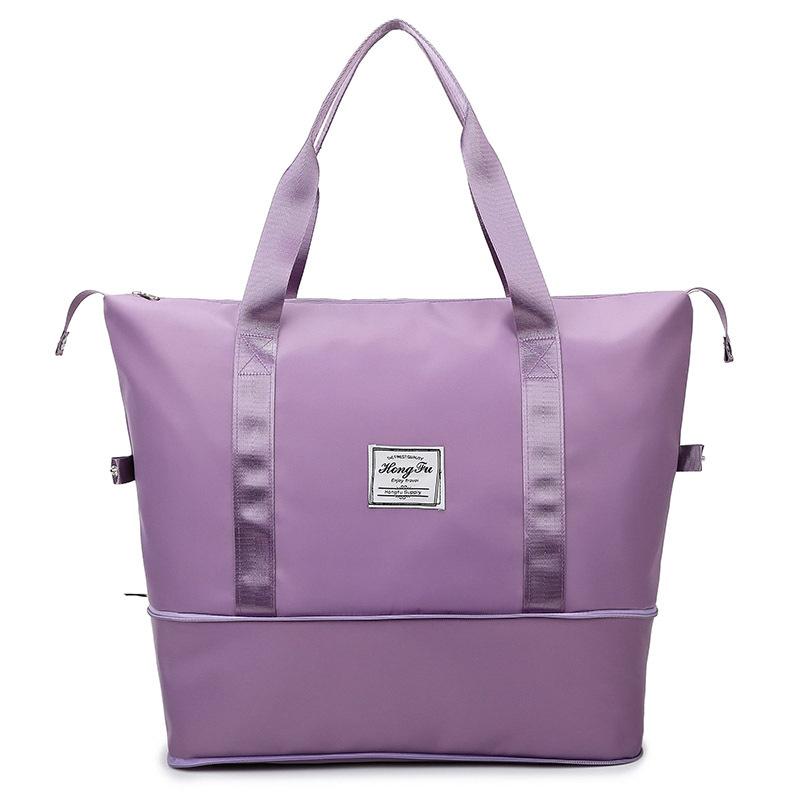 Large capacity short-distance travel bag women's shoulder expansion layer wet and dry separation yoga sports fitness bag labor bag