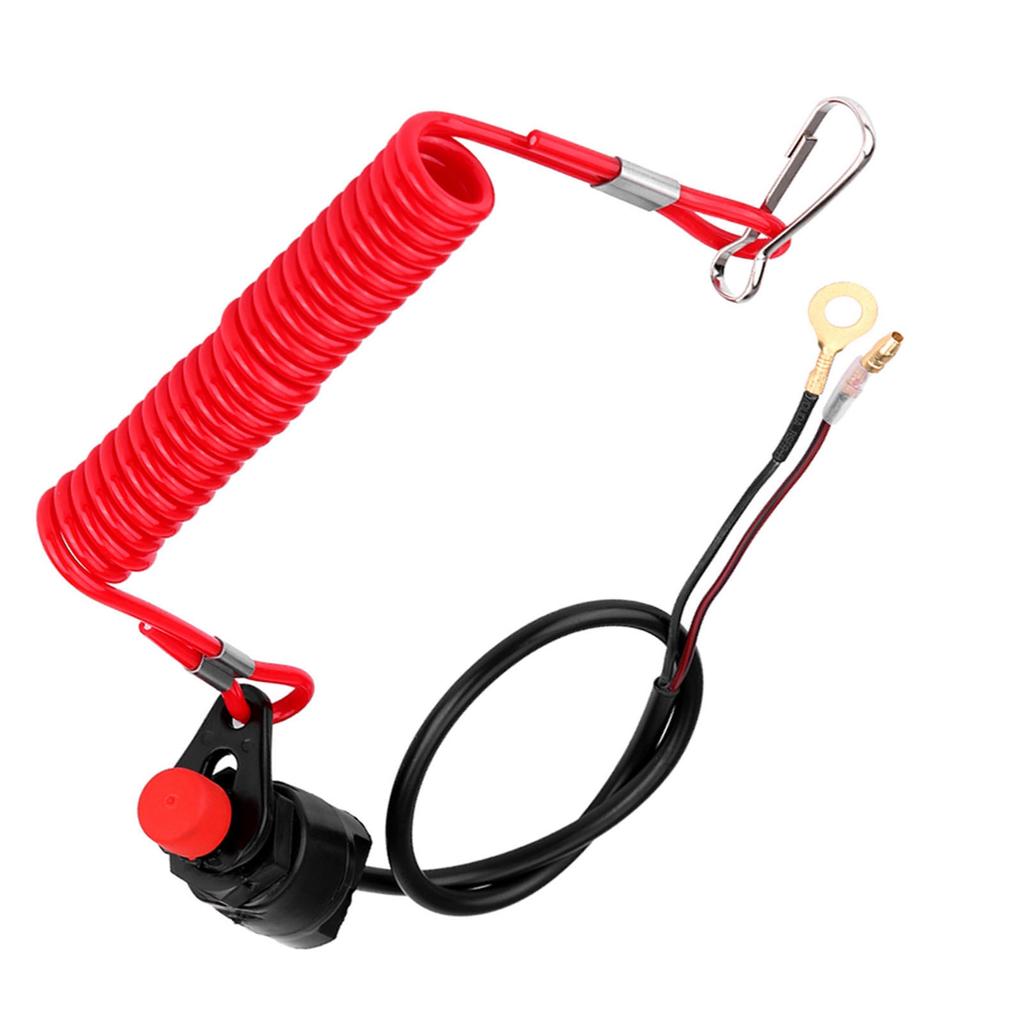 Motorcycle Outboard Lawn Mowers Emergency Engine Kill Stop Switch W Tether Lanyard Cord