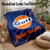 Coperta in Flanella Personalizzata Gulf Stampa il Tuo Nome Testo Morbida Calda Coperta Regalo di Festa