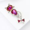 Glass Cat Brooch for Women Rhinestone Animal Kitten Lapel Pins Party Accessories