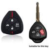 Silicone Car Key Case Cover For Toyota Auris HiLux Corolla Fortuner Prado Verso Camry Yaris Vitz Vios Ractis 2/3/4 Button