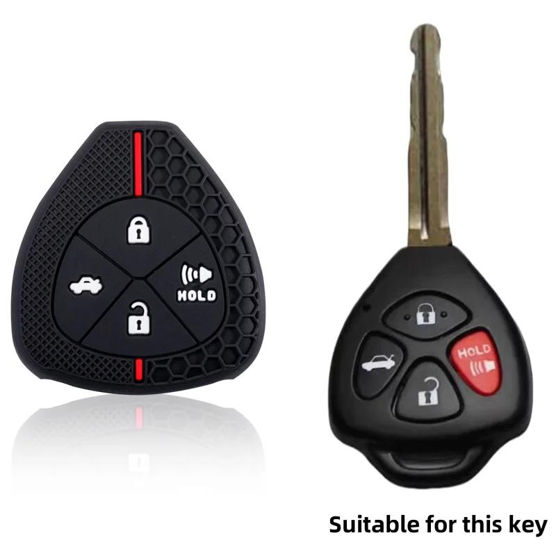 Silicone Car Key Case Cover For Toyota Auris HiLux Corolla Fortuner Prado Verso Camry Yaris Vitz Vios Ractis 2/3/4 Button