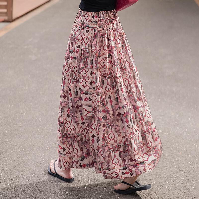 Women's Floral High-Waist A-Line Maxi Skirt