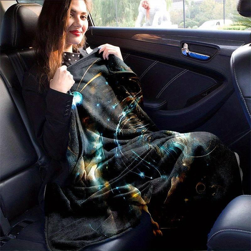 1pc Lion's Cosmic Journey Blanket  Soft Throw for Home Decor, Gift Idea, Living Room, Travel, Camping, Car Blankets