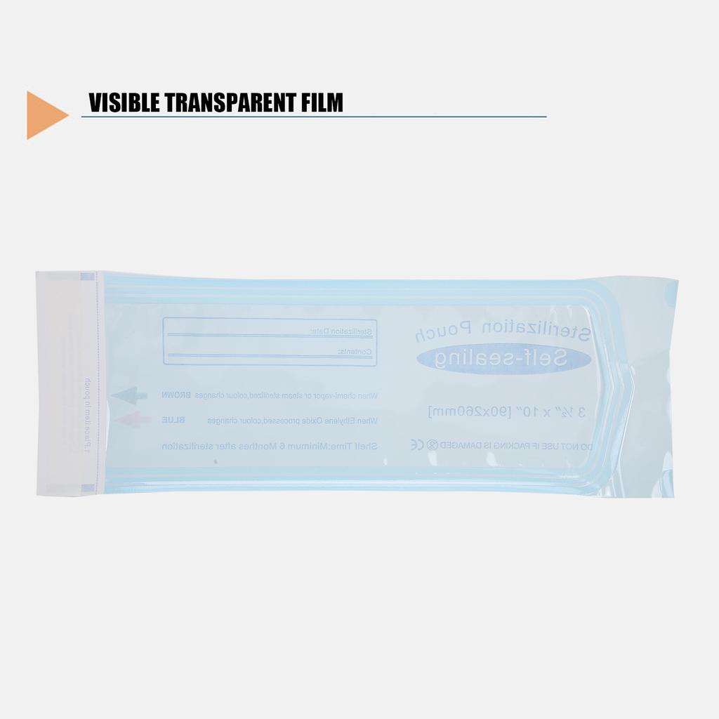 200pcs / Box 90 X 260mm Self Sealing Dental Pouch Disposable Dental Tattoo Tool Storage Bag