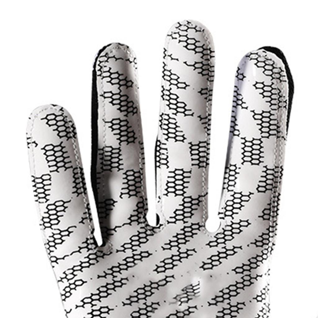 Bílé fotbalové rukavice Protiskluzový silikonový úchop Sportovní rukavice pro příjemce Prodyšné Nastavitelné zápěstí