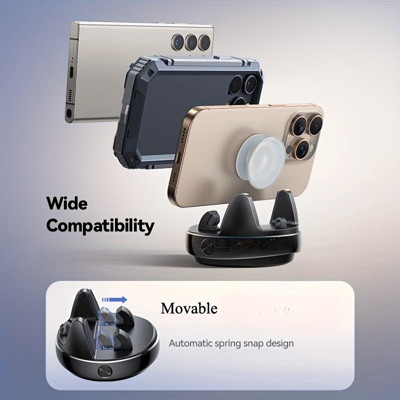 Supporto per Telefono da Cruscotto Rotante a 360° Compatto Antiscivolo Regolabile a Molla Compatibile con Minipads Navigatore per Auto