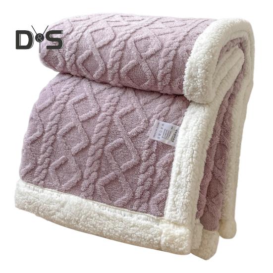

Зимнее утолщенное одеяло, двухсторонний пух, плюш, двухслойное, 3D, жаккардовое, однотонное, для офиса, сна, общежития, дома, кровати, дивана, для путешествий, уютное, теплое одеяло 1.5x2m фиолетовый