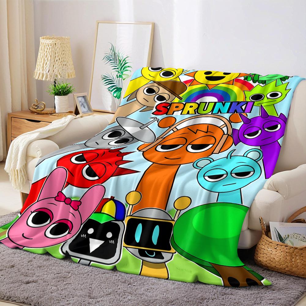 Jmg Household Supplies Unisex Coral Sprunki Characters Flannel Blanket Warm Soft Halloween Christmas Couch Warm Cozy Decorative Decor Gift For All Season