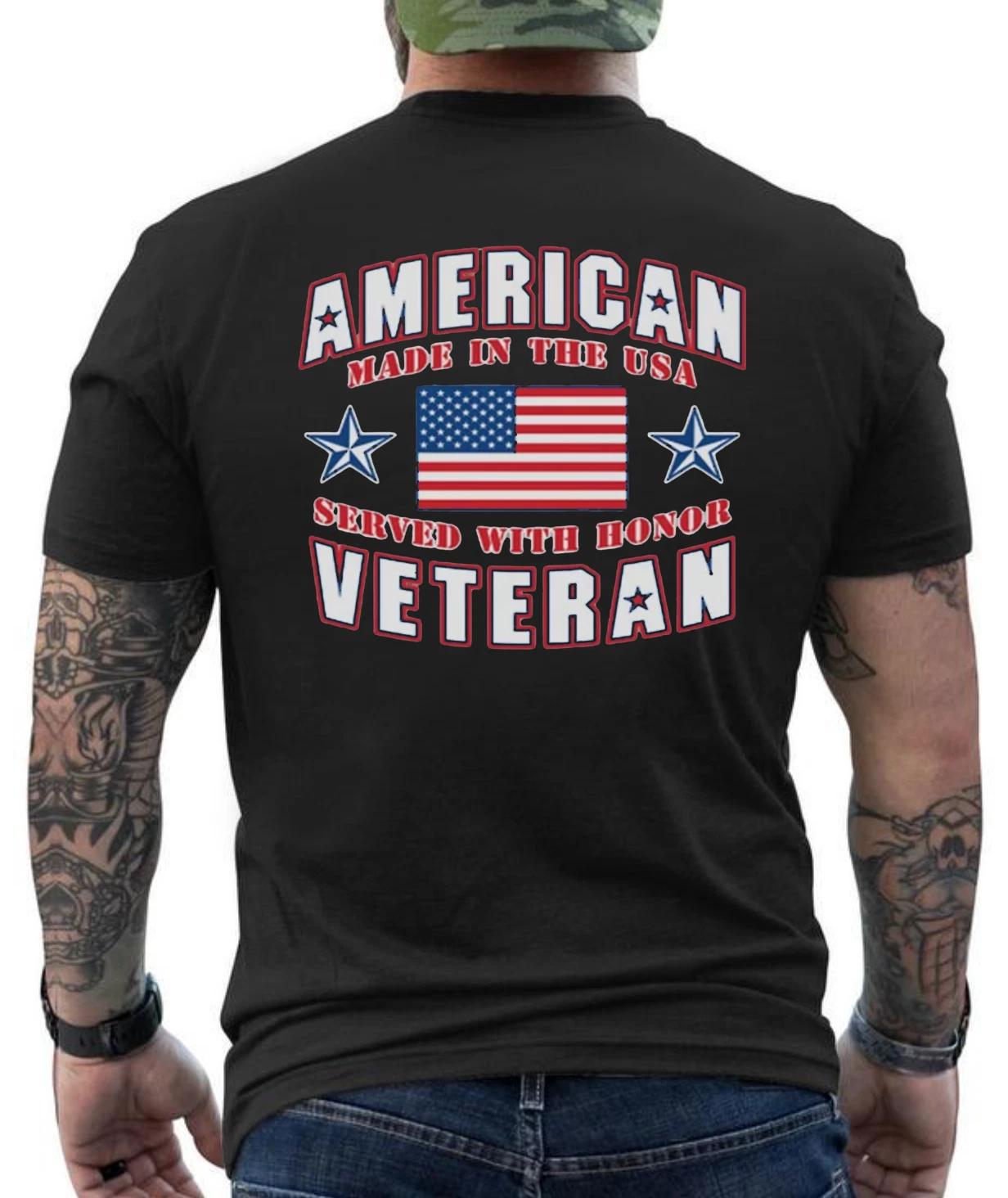 Proud American Veteran American Flag Patriotic Graphic Design  T-Shirt XXXXL