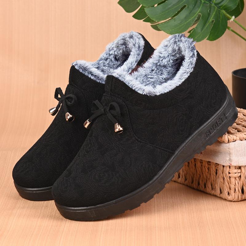Winter Velvet Thickened Beijing Cloth Shoes Women's Cotton Shoes Soft Sole Non-slip Old Shoes Cotton Shoes