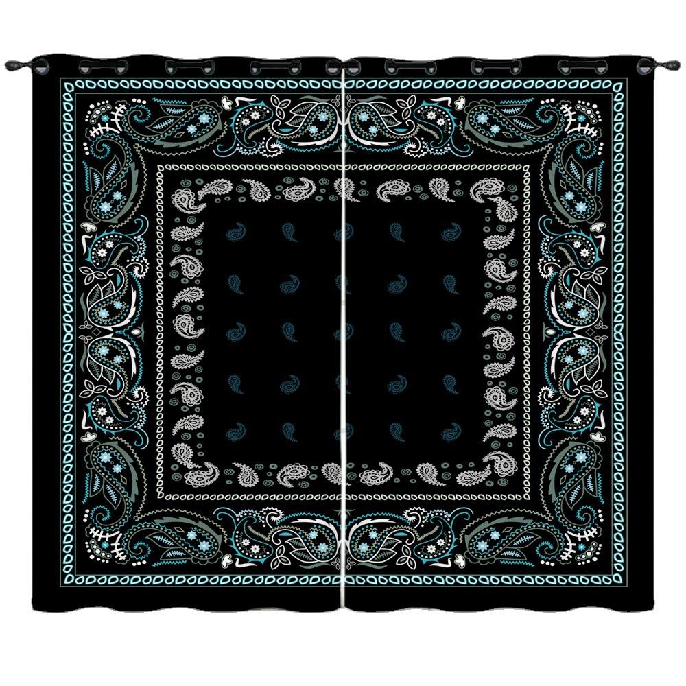 Curtain Ethnic Pattern Simple 3D Digital Printing Blackout Curtain Punching