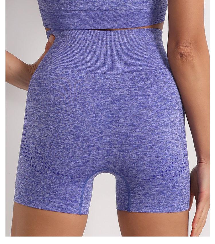 Summer High-Waisted Seamless Yoga Shorts for Running and Fitness