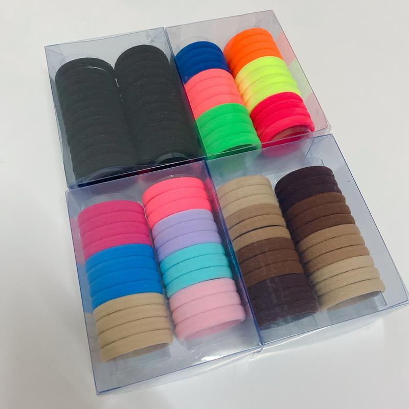 24pcs/set Women Elastic Hair Bands Girls Balck Hair Ring Gum Kid Colorful Nylon Headband  Ponytail Holder Scrunchie