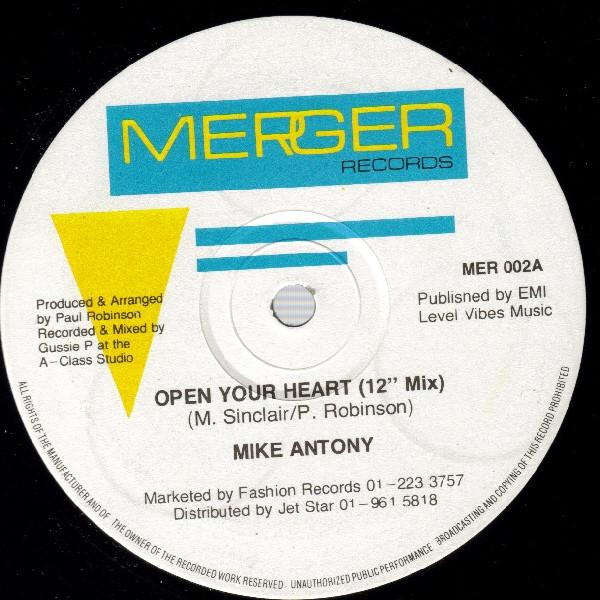 

12inch Record MIKE ANTHONY - Open Your Heart MER002 Merger Records UK Reggae, Ska & Dub Used