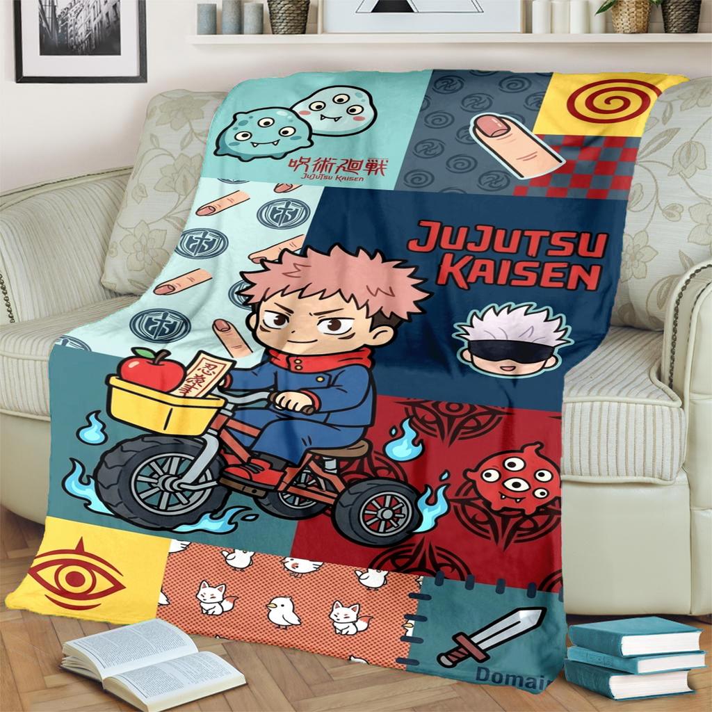 Jujutsu Kaisen Warm Flannel Blanket Print Comfortable for Bedrooms, Picnics, Sofas, Beds, Chairs, Travel-kwq142