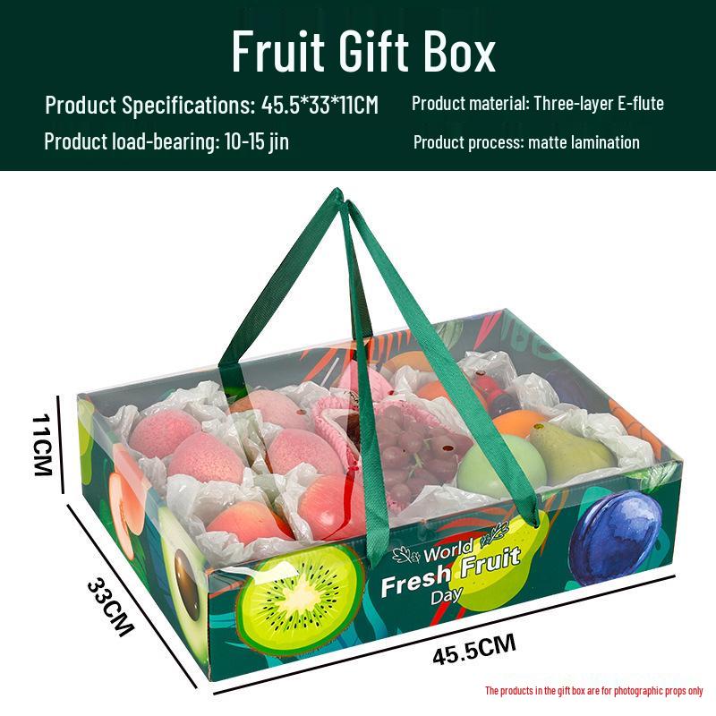 Ins Style Transparent Fruit & Flower Gift Box, 10 Jin Capacity, Leather Mixed Gift Box