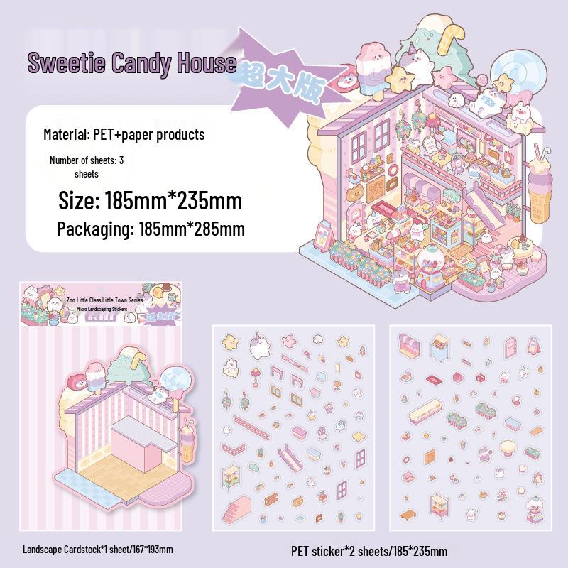 

Серия Zoo Town 3D Миниатюрные Наклейки для Сцен - Книга для Ландшафтного Дизайна для Детей Сделай Сам