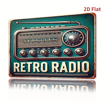 D Flat D FlatD Flat Pc    Inch D Flat Sign Vintage Radio Sign Rectangular Wall Art Durable Windproof And Home