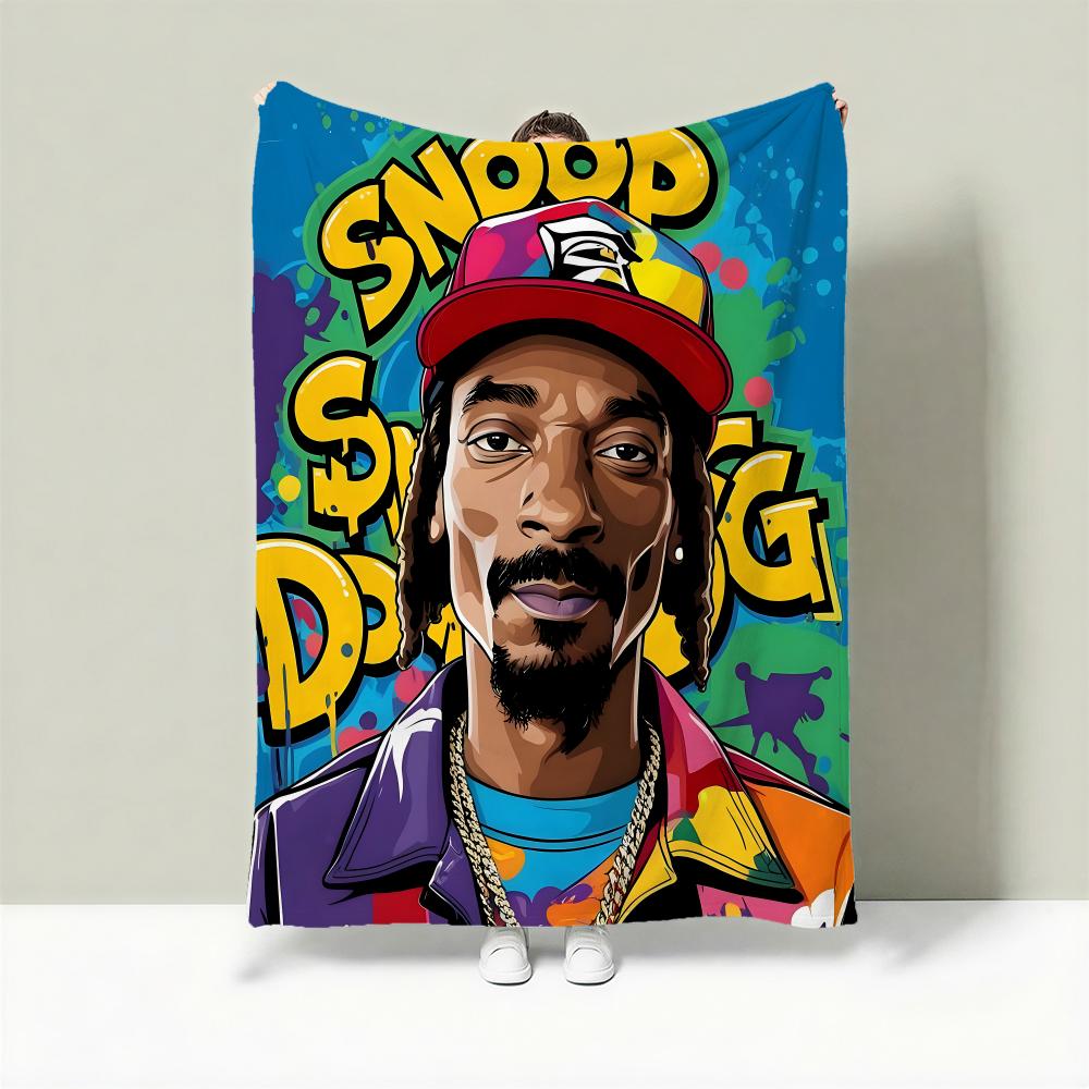 Rapper S-Snoop Dogg Throw Lightweight 240g Flannel Blanket Soft Skin-friendly for Summer Cooling