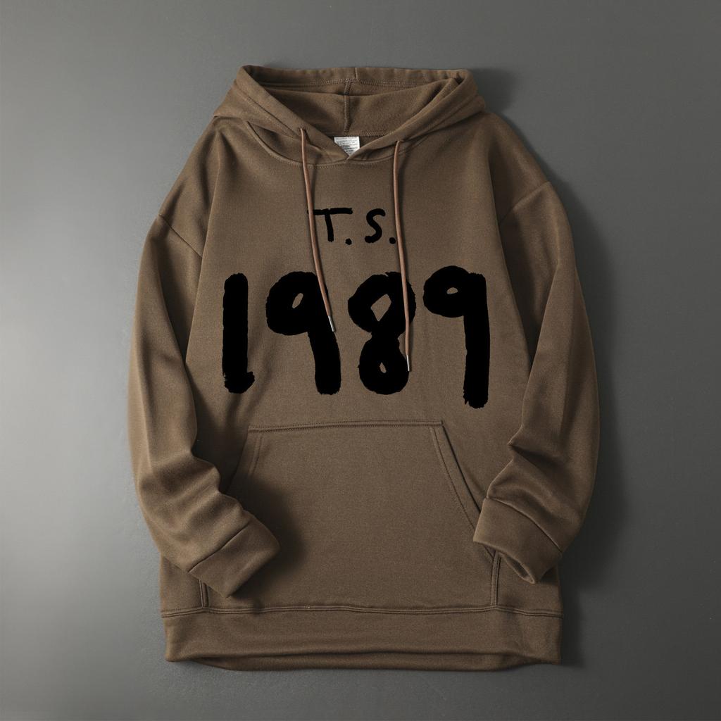 Modisches, lässiges, bedrucktes Langarm-Pullover-Oberteil mit Kapuze für Damen