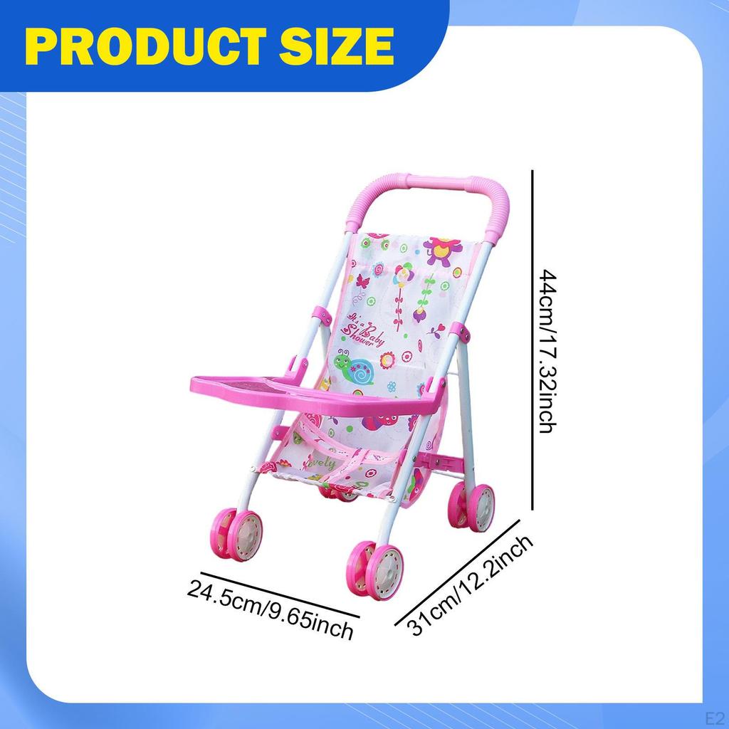 Doll Stroller Toy Creativity Interactive Role Play Simulation Pushchair