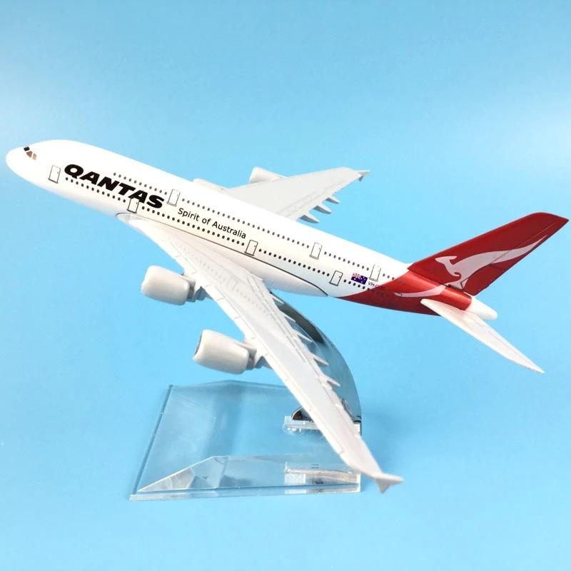 A380 Plane Airplane Model 16cm Qantas Airbus A380 Aircraft Diecast Metal Airplanes 1:400 Metal Home Decoration Ornaments Gift