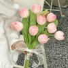 Artificial Tulip Flower 13" Long Stem Fake Tulip Realistic Real Touch PU Faux Flower for Spring Easter Home Kitchen Wedding Decoration