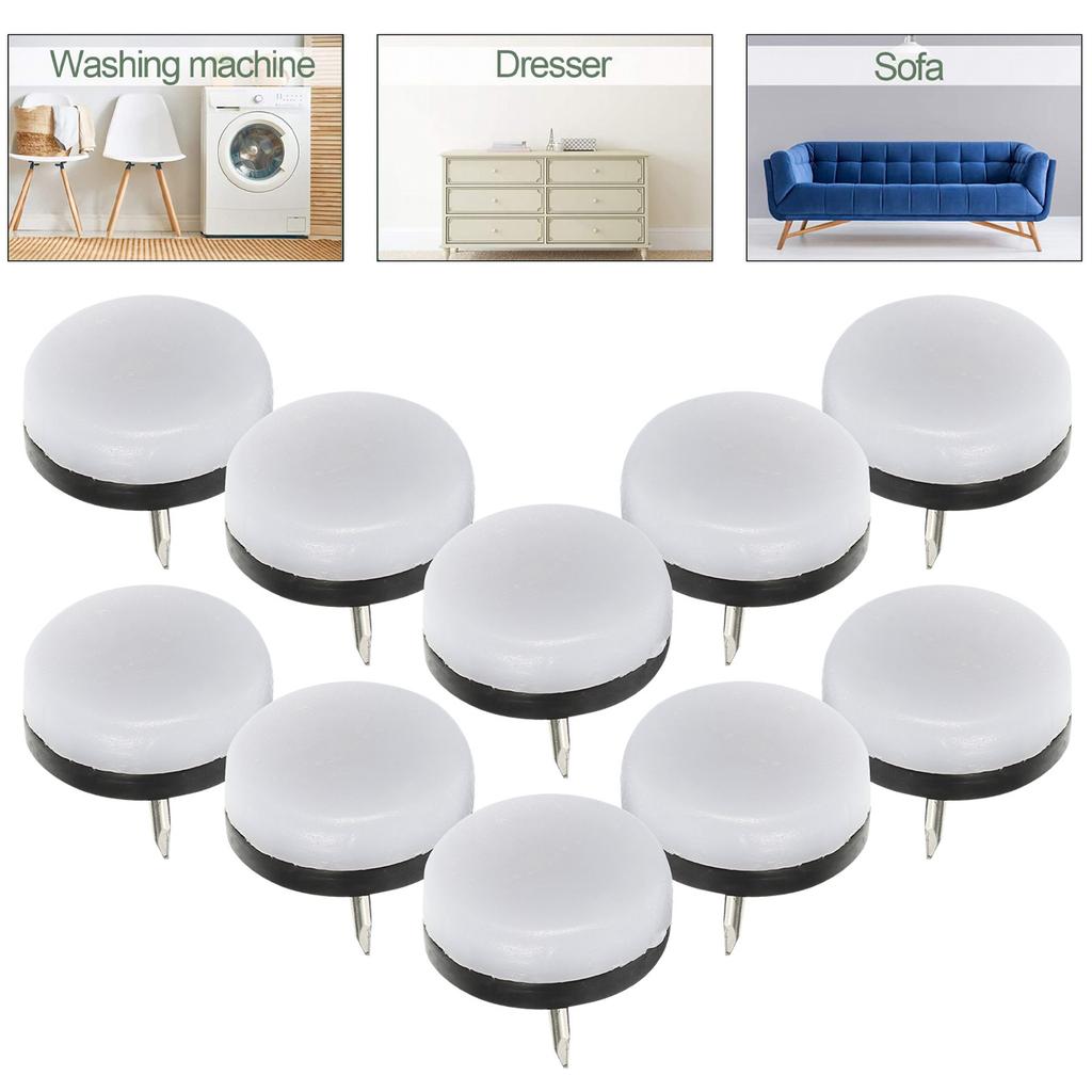 40Pcs Anti-Slip Furniture Leg Bottom Pads Nylon Head Metal Pin Floor Protectors Chair Table Feet Scratch Preventers