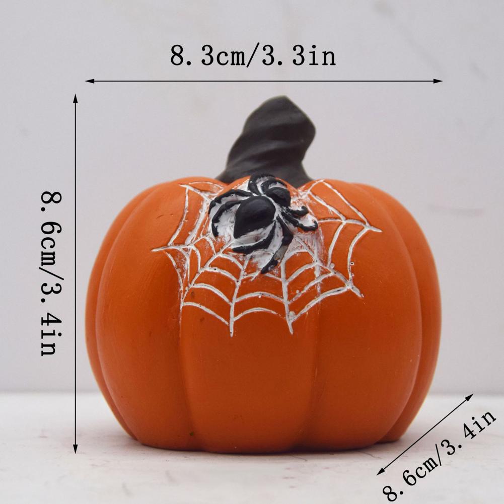 Resin Pumpkin Decoration Spooky Halloween Pumpkin Figurine Cute Farmhouse Decoration for Home Mantel Front Door
