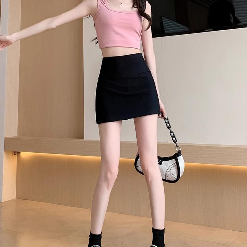 Side Slit Yoga Culottes Anti-slip Slimming Wrap Hip Skirt A-line Sports Skirt