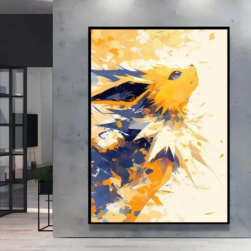 Classic Anime Canvas Posters Pokemon Pikachu Kids Gifts Eeveelution Canvas Painting Cool Wall Art Picture Home Bedroom
