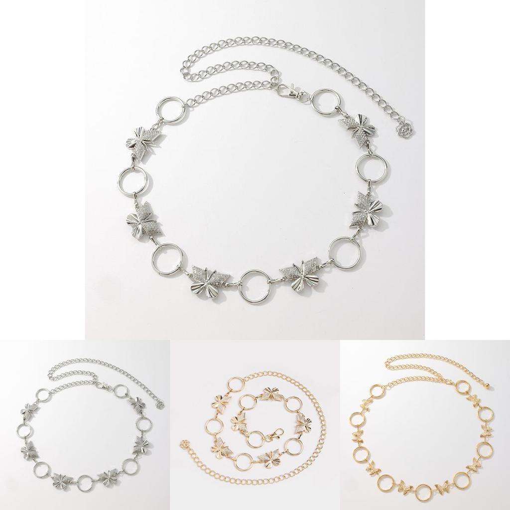 Water Diamond Butterfly Metal Waist Chain For Women With Elegant Design