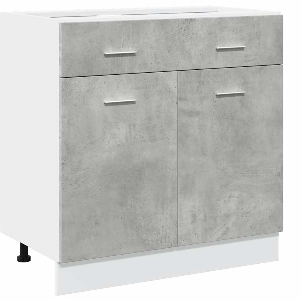 7 Piece Kitchen Furniture Set Lyon Concrete Grey Particleboard