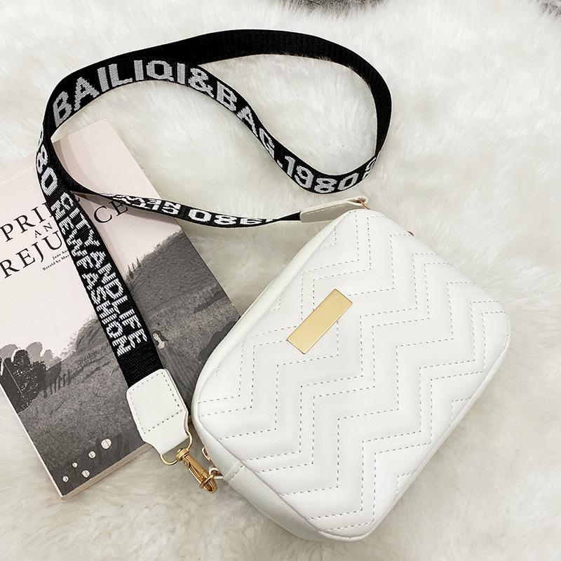 Korean Style Trendy Embroidered Crossbody Bag with Print and Shoulder Strap