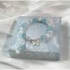 Schmetterlingsarmband aus Sterlingsilber mit Meersalzmotiv, Aquamarin-Armband, Quastenarmband mit Katzenaugenstein, Kristallschmuck-Geschenk