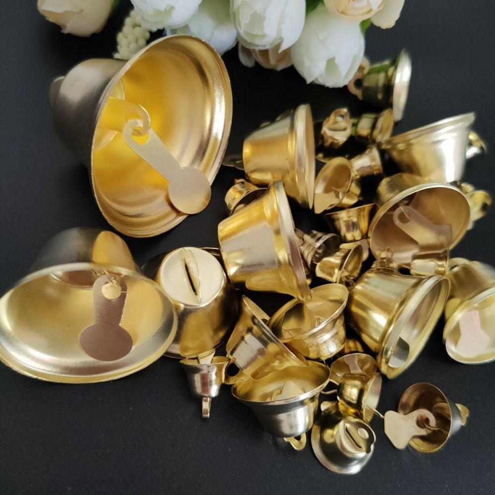 50 pezzi Artigianato Fai da Te Oro Campanellino Carillon a Vento Cornetta Piccola Campanella Tintinnante Campanella Tintinnante Natale