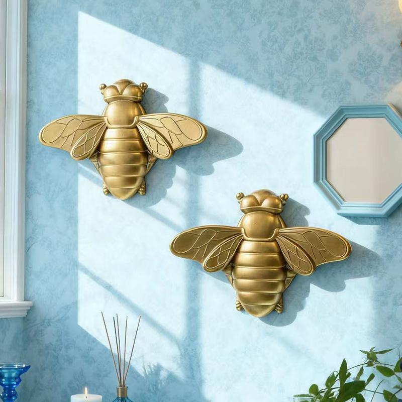 Golden Bee Decoration Creative Insect Hanging Decoration Home Bedroom Dining Room Wall High-End Artistic Wall Hanging Gift