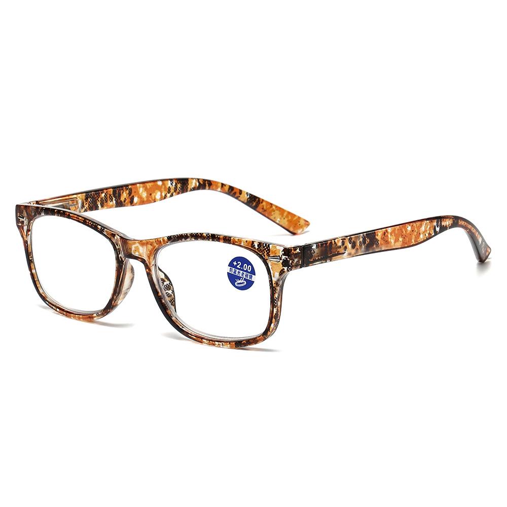 Vintage Broken Flowers Square Frame Reading Glasses High-Definition Men Women Eyeglasses Anti Blue Light Presbyopia Glasses