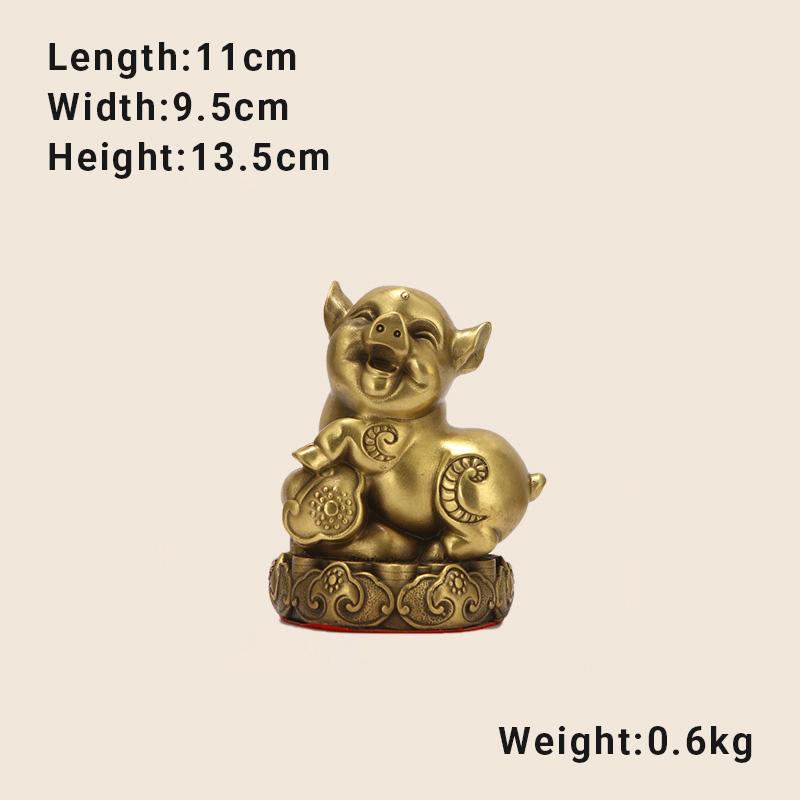 12 Chinese Pure Copper Zodiac Animal Figurines Set, Rat, Ox, Tiger, Rabbit, Dragon, Snake, Horse, Goat, Monkey, Rooster, Dog,Pig