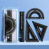 4pcs Customizable Metal Drawing Set with Storage Box, Student Measuring Ruler Kit, Multifunctional Set
