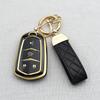 Anti-Scratch Car Key Cover Case for Cadillac Escalade ESV XT5 ATS CT6 CTS XTS SRX DTS ELR TPU Key Case with Key Chain Set